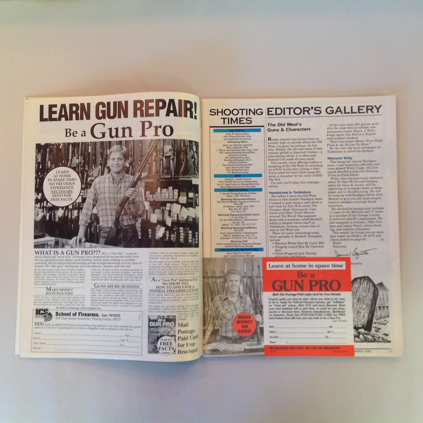 Vintage Mar 1992 Shooting Times Magazine Watch Out for Wesson Guns of Tomorrow