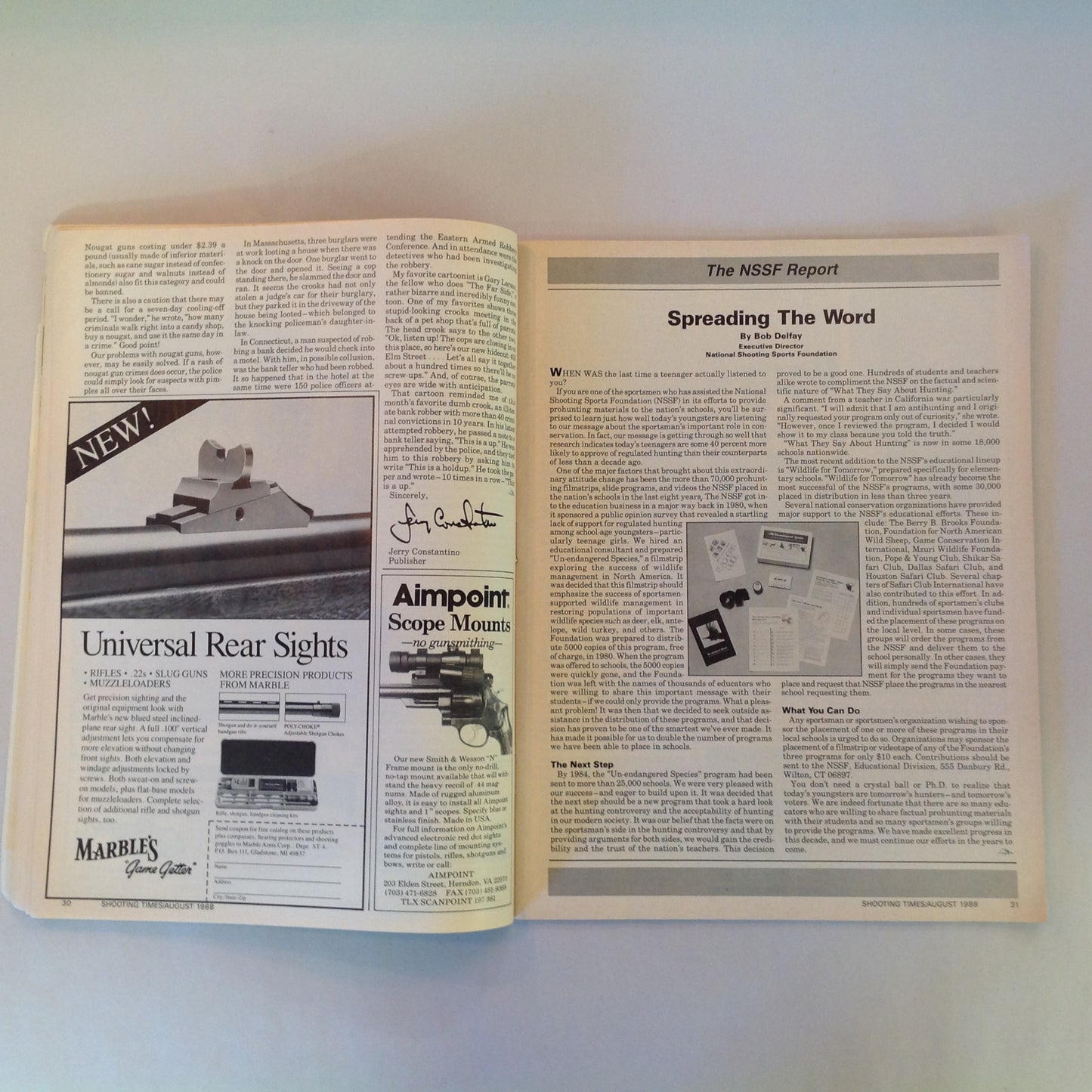 Vintage Aug 1988 Shooting Times Magazine Torture Test Marlin's Carbines for Handgunners Controversial 6mms