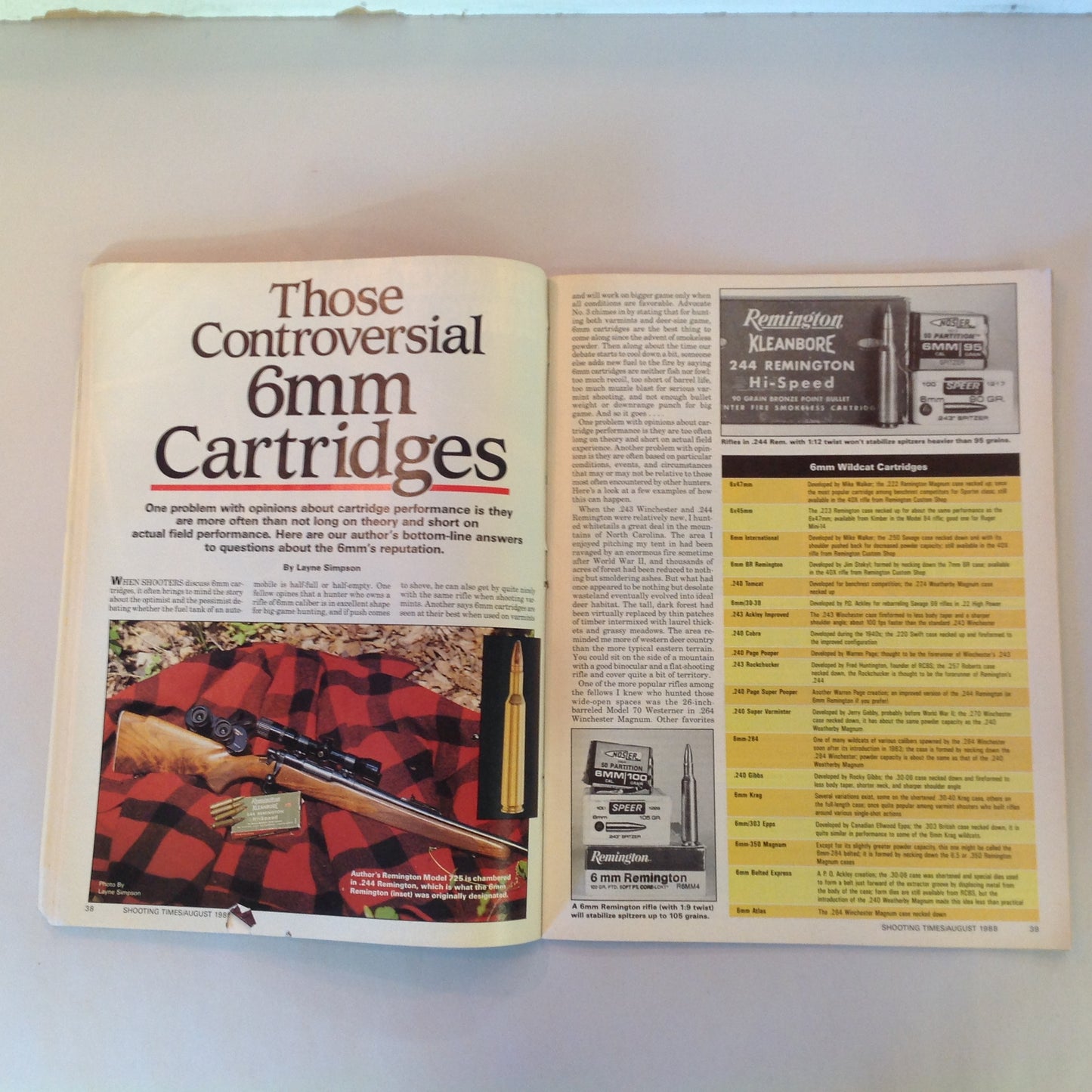 Vintage Aug 1988 Shooting Times Magazine Torture Test Marlin's Carbines for Handgunners Controversial 6mms