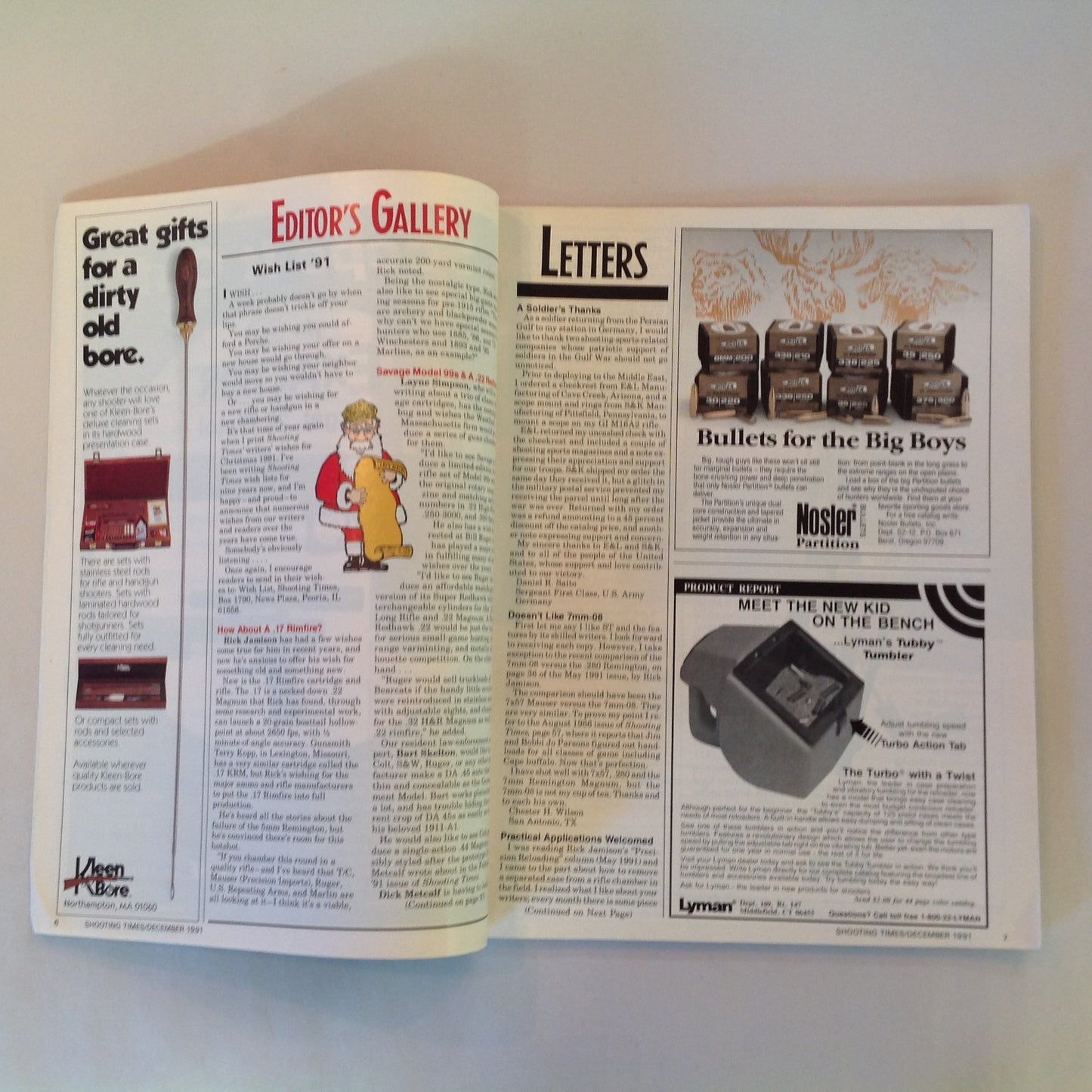 Vintage Dec 1991 Shooting Times Walther New Age Blackpowder Firepower Dream Rifle Perfect .30 Caliber Bullet
