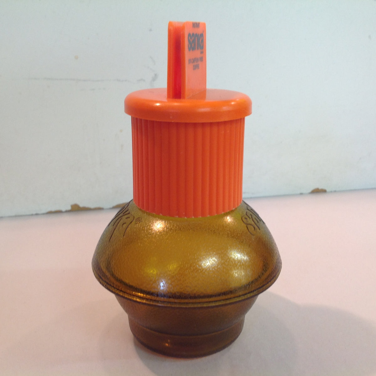 Vintage Promotional Instant Sanka 97% Caffeine Free Coffee Single Service Restaurant Ware Plastic Mini Carafe