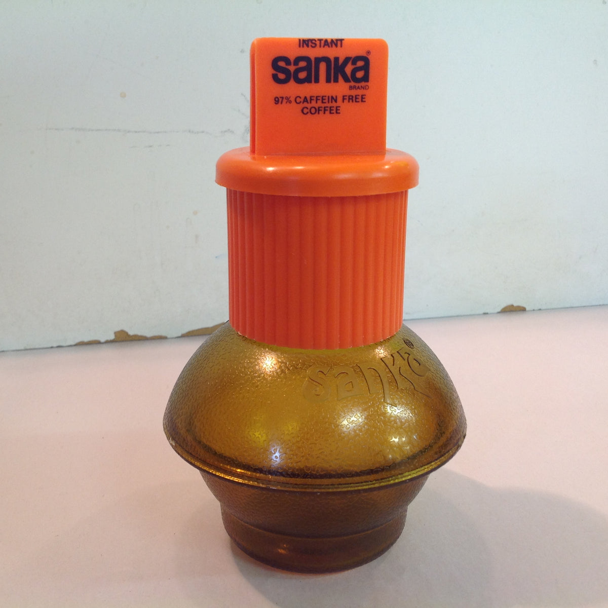 Vintage Promotional Instant Sanka 97% Caffeine Free Coffee Single Service Restaurant Ware Plastic Mini Carafe