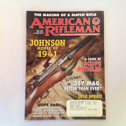 Vintage Jul 1999 American Rifleman Magazine Johnson Model of 1941 Scope Recticles .357 Mag Cryo Update
