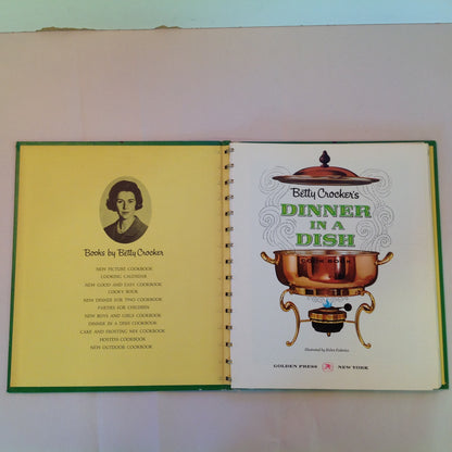 Vintage 1965 Hardcover Betty Crocker's Dinner In a Dish Cook Book