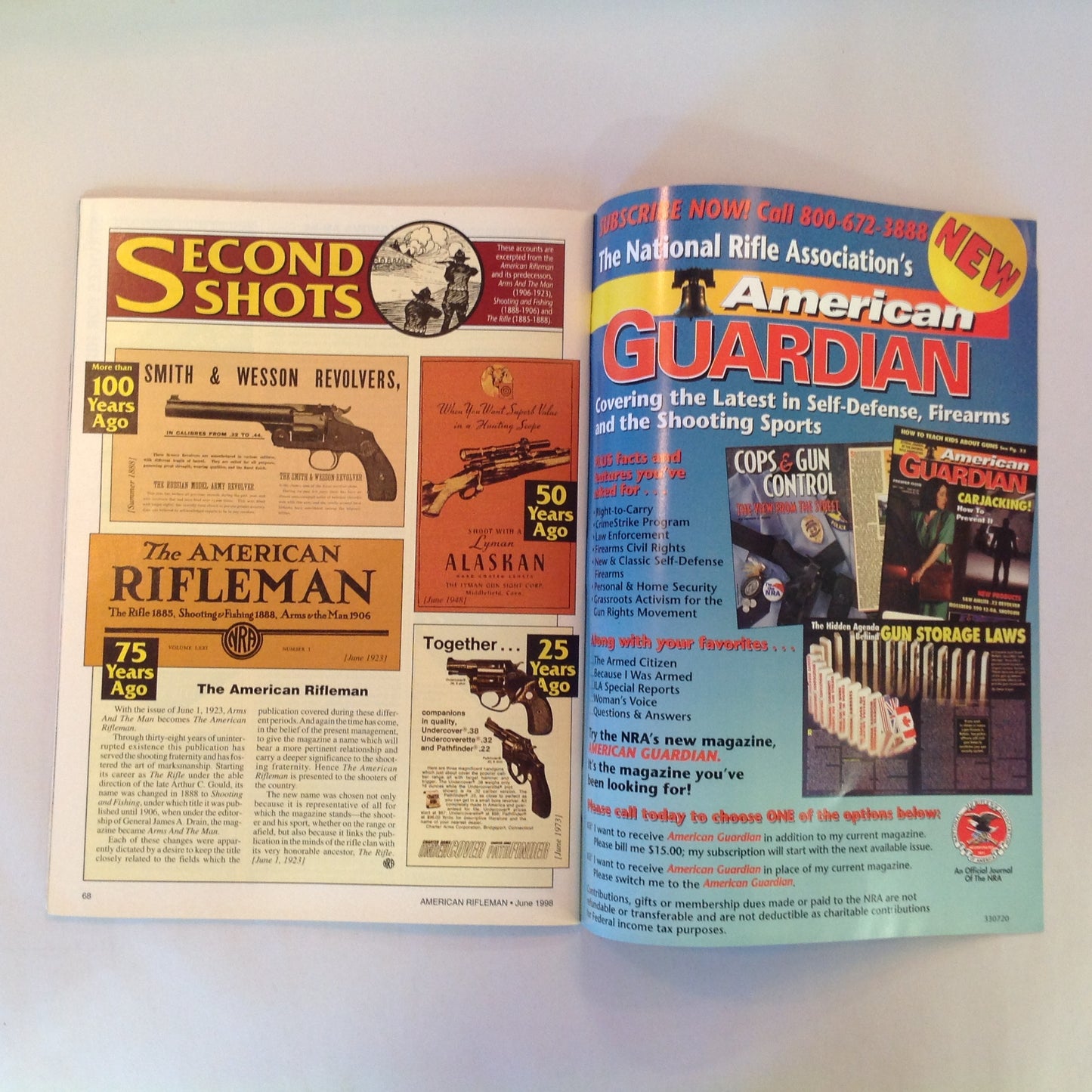 Vintage Jun 1998 American Rifleman Magazine William B Ruger An American Legend and His Legacy