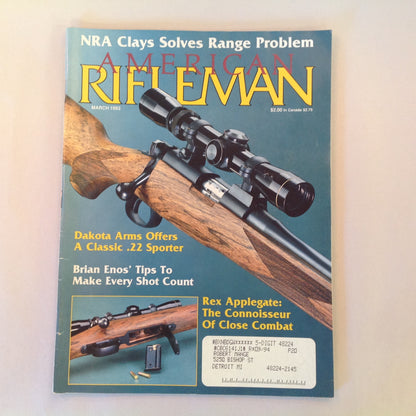 Vintage Mar 1993 American Rifleman Magazine Dakota Arms Close Combat NRA Clays