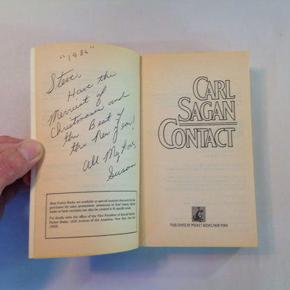 Vintage 1986 Mass Market Paperback Contact Carl Sagan First Edition