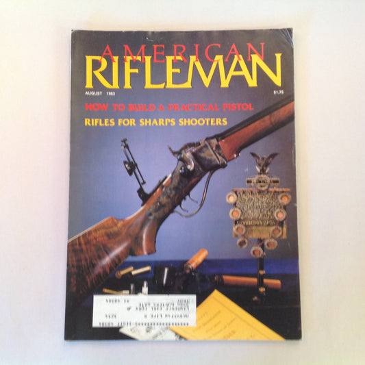 Vintage Aug 1983 American Rifleman Magazine How to Build a Practical Pistol Sharps Shooters Rifles NRA