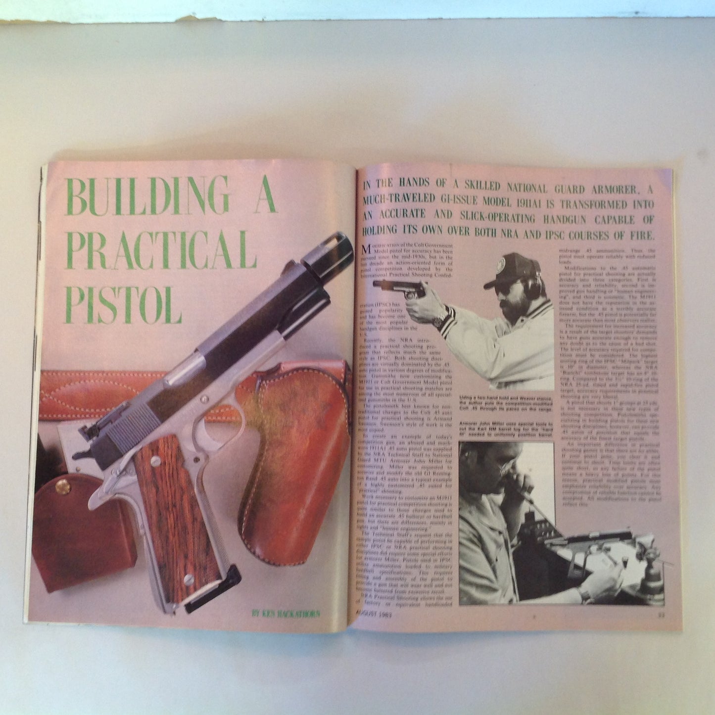 Vintage Aug 1983 American Rifleman Magazine How to Build a Practical Pistol Sharps Shooters Rifles NRA