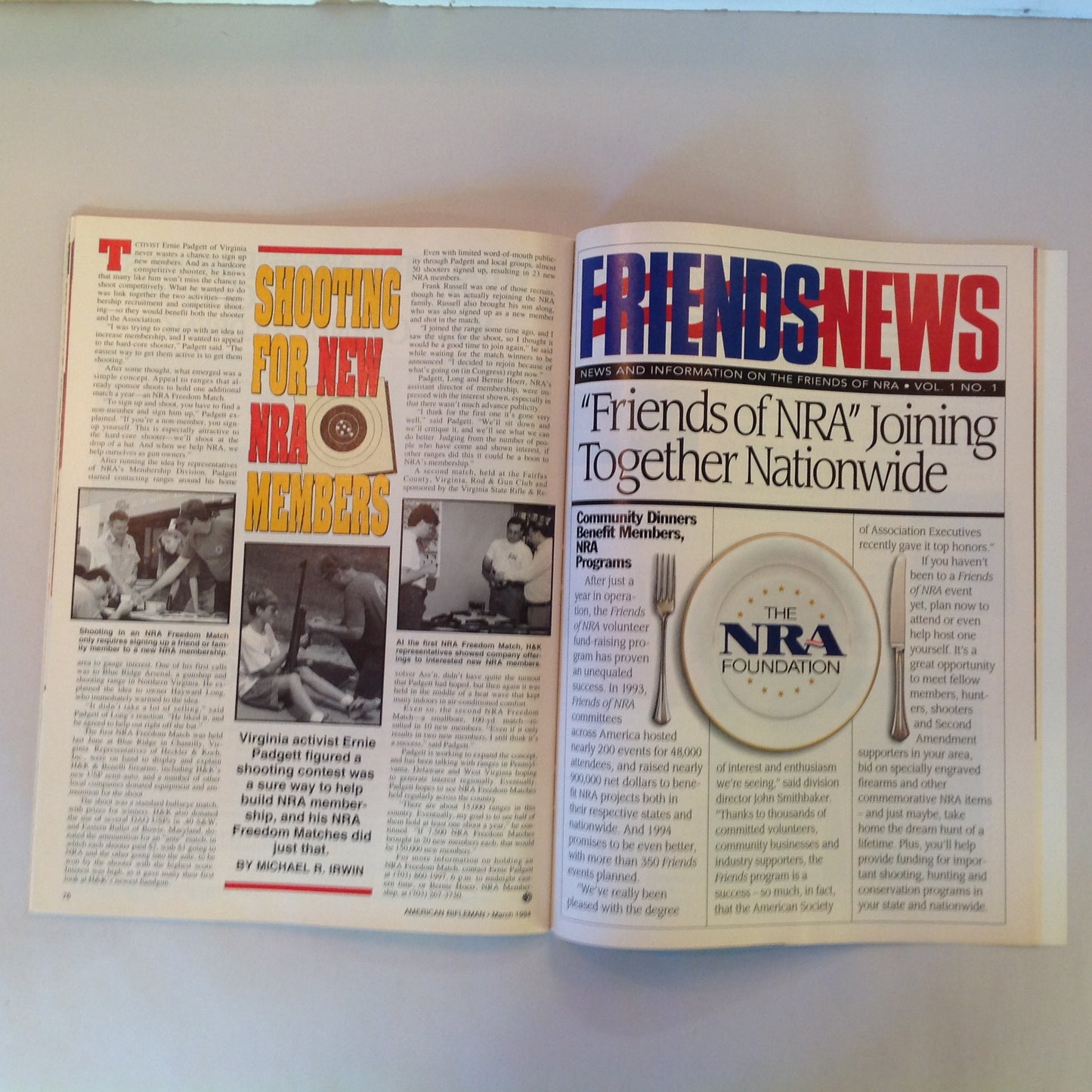 Vintage Mar 1994  American Rifleman Magazine Federal Gun Ban Rifleman's Rifle