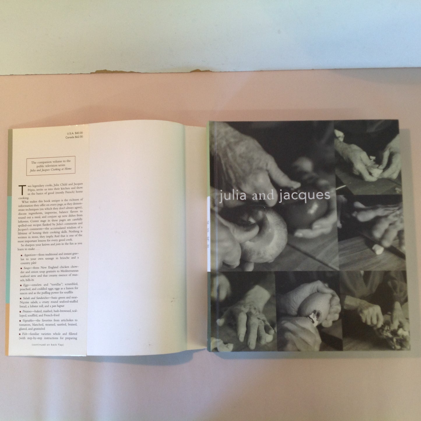 Vintage 1999 Hardcover with Dust Jacket Julia and Jacques: Cooking At Home First Edition