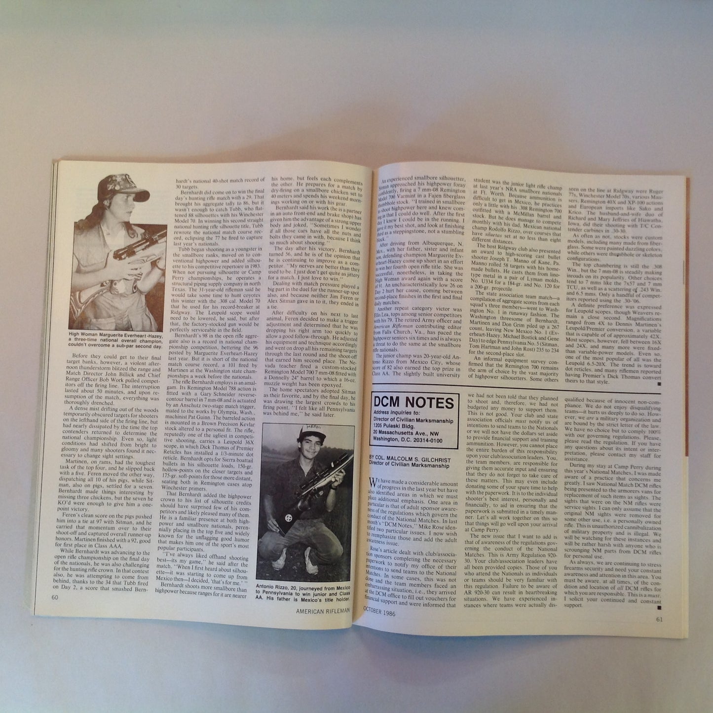 Vintage Oct 1986 American Rifleman Magazine Camp Perry '86