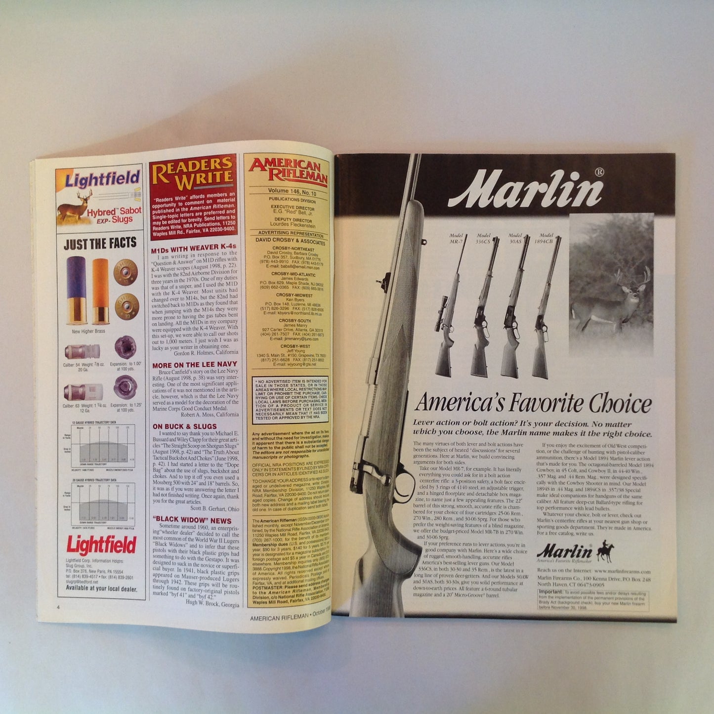 Vintage Oct 1998 American Rifleman Magazine Ask Them to Share the Load! NRA