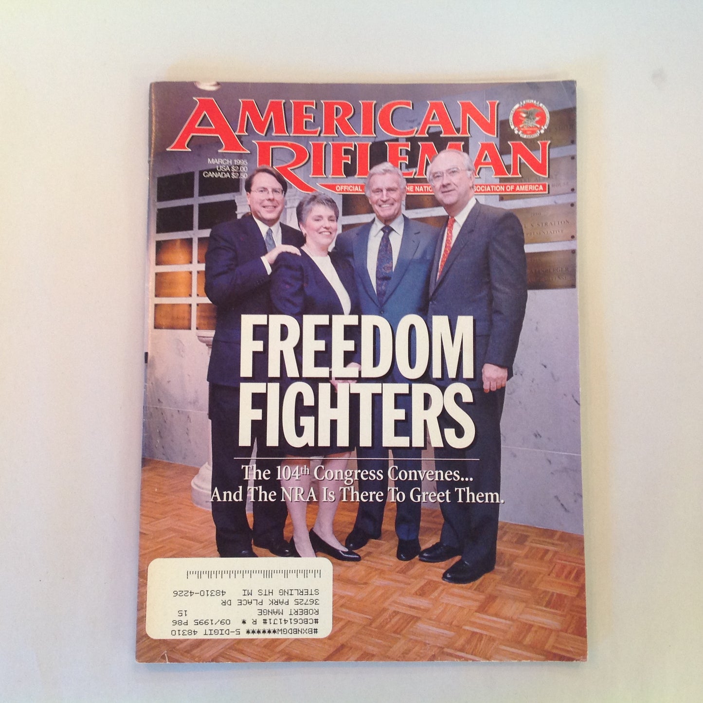 Vintage Mar 1995 American Rifleman Magazine Freedom Fighters 104th Congress NRA