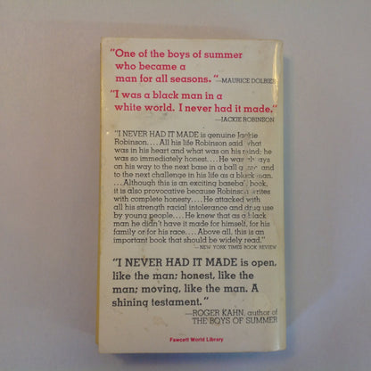 Vintage 1974 Mass Market Paperback I Never Had It Made Jackie Robinson