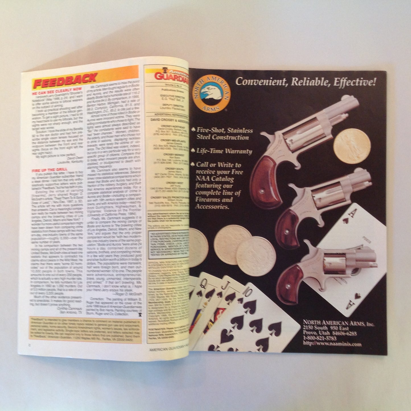 Vintage Aug 1998 American Guardian Magazine Factory Custom .45s Discreet Carry Basics NRA Firearms  Museum