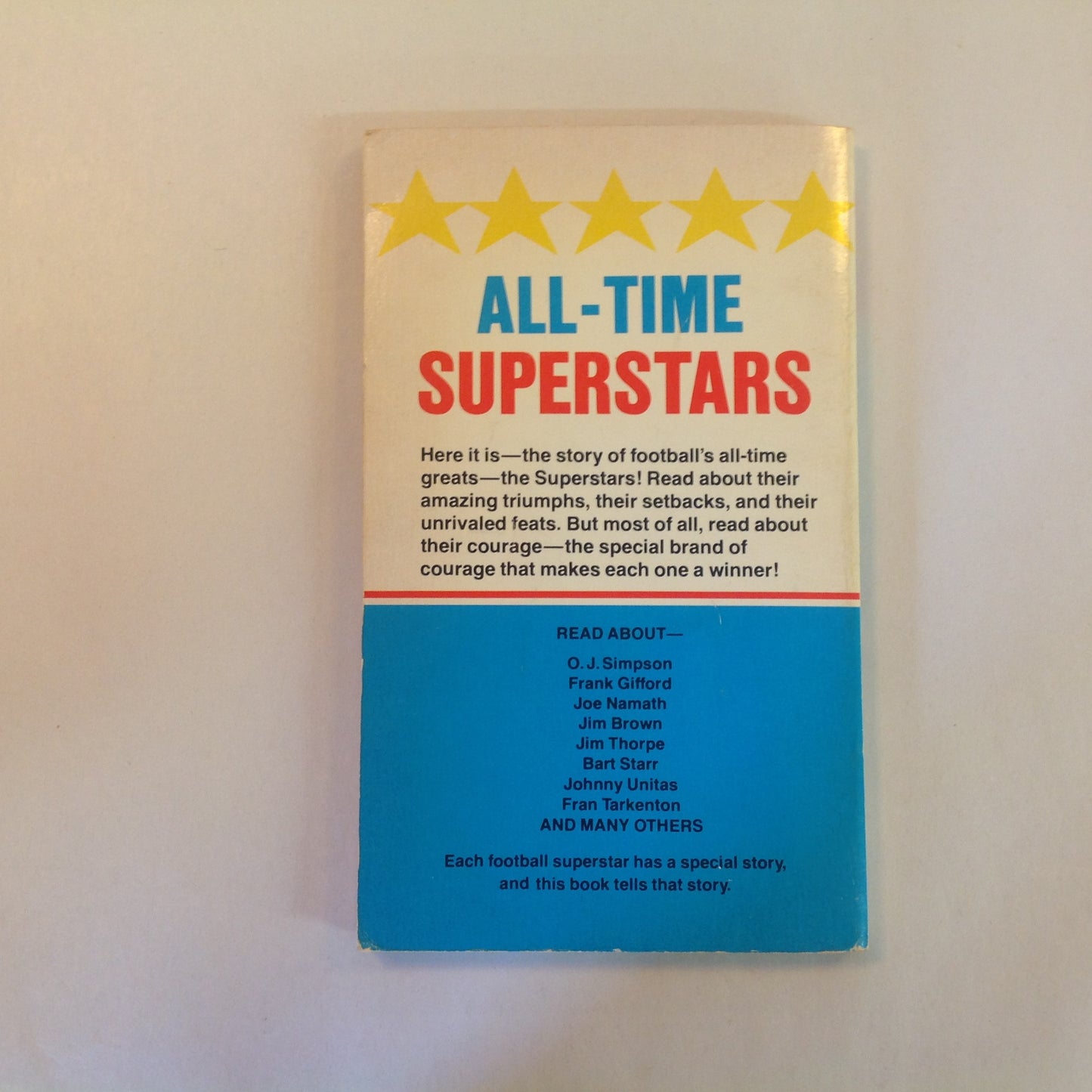 Vintage 1980 Mass Market Paperback SUPERSTARS: Football's All-Time Greats Wayne R. Coffey