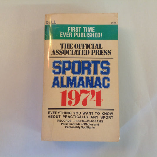 Vintage 1974 Mass Market Paperback The Official Associated Press Sports Almanac 1974