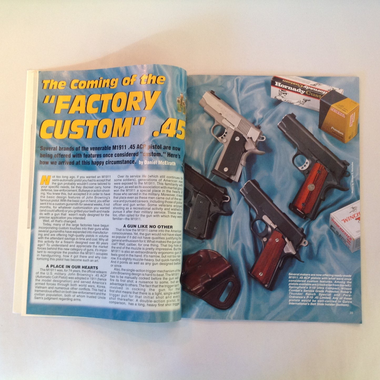Vintage Aug 1998 American Guardian Magazine Factory Custom .45s Discreet Carry Basics NRA Firearms  Museum