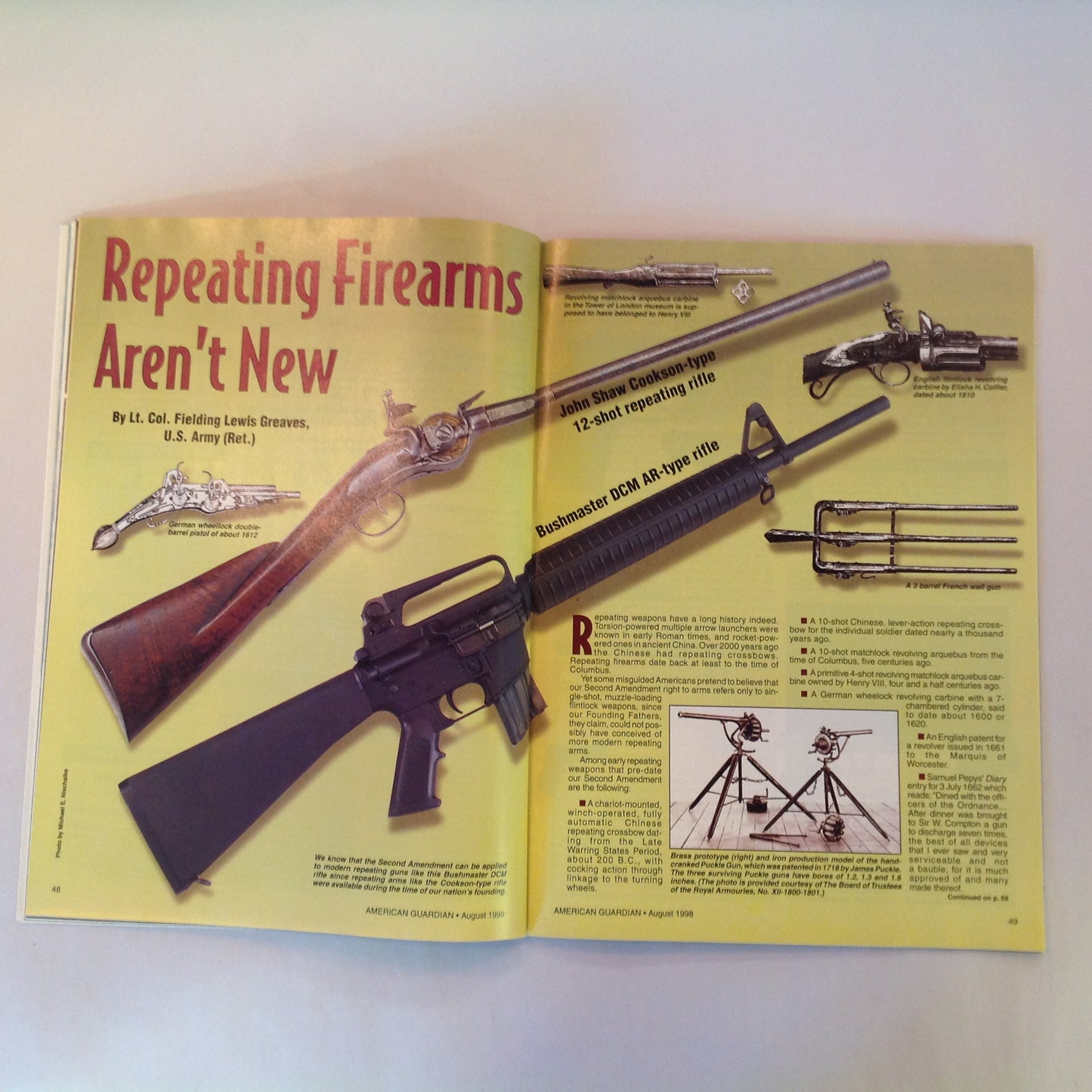 Vintage Aug 1998 American Guardian Magazine Factory Custom .45s Discreet Carry Basics NRA Firearms  Museum