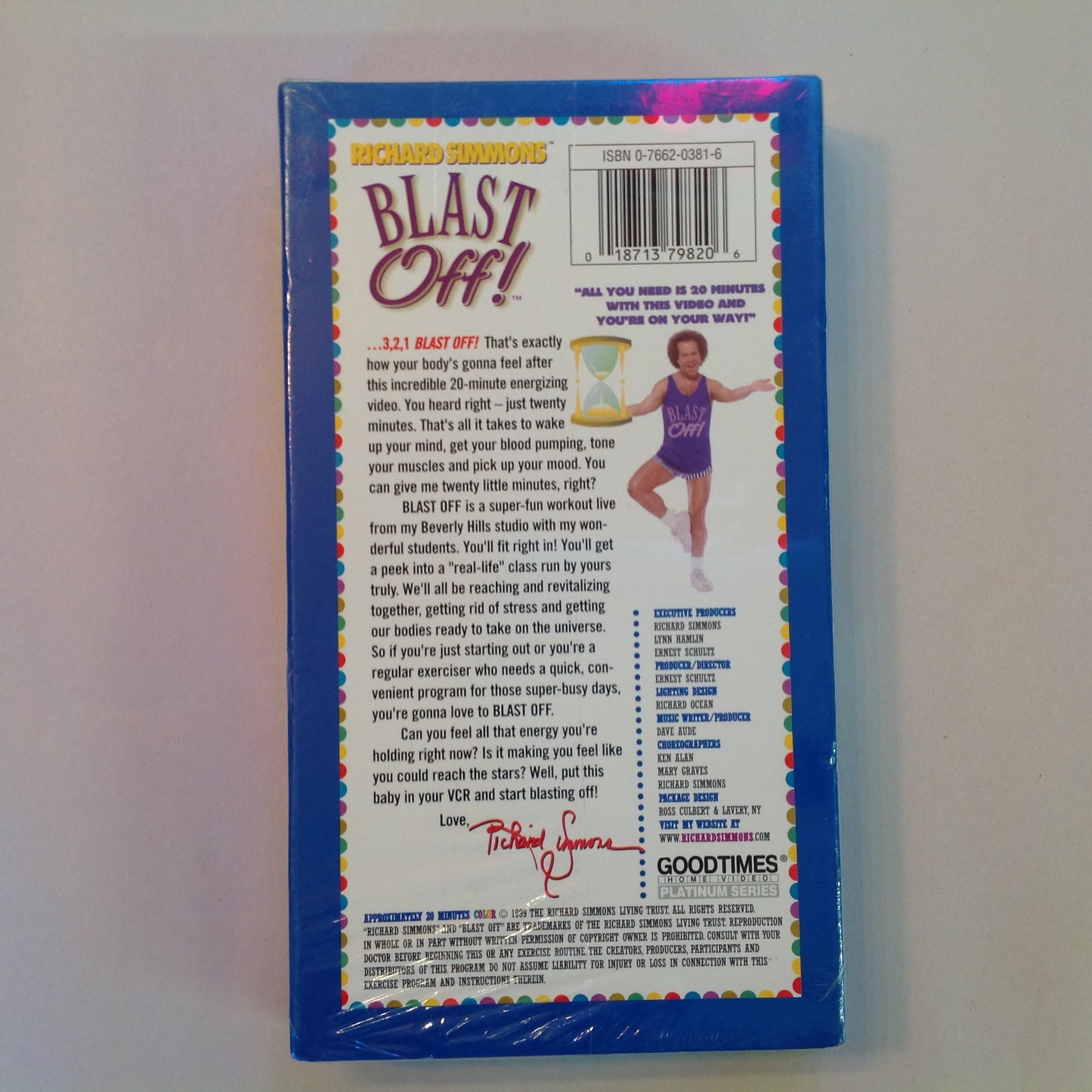 Vintage 1999 NOS VHS Cassette Richard Simmons Blast Off! Unopened Sealed