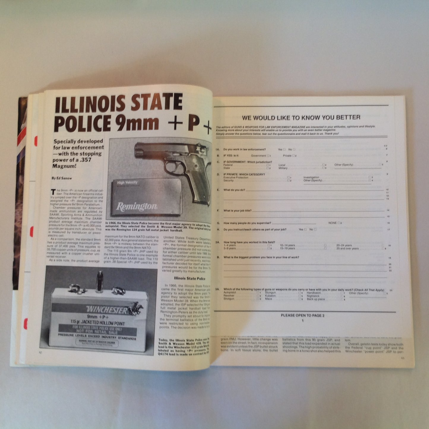 Vintage Winter 1990 Guns & Weapons For Law Enforcement
