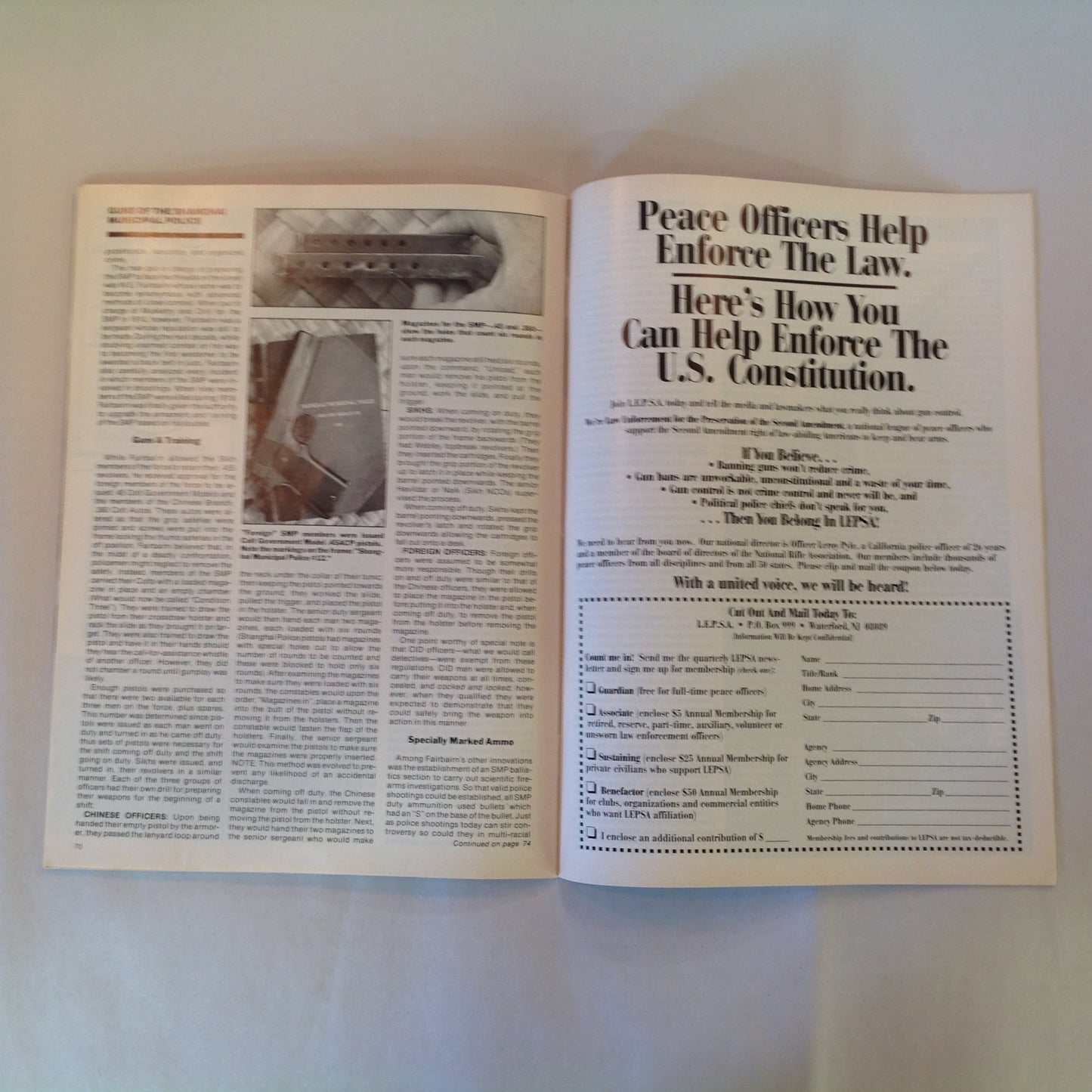 Vintage Winter 1990 Guns & Weapons For Law Enforcement