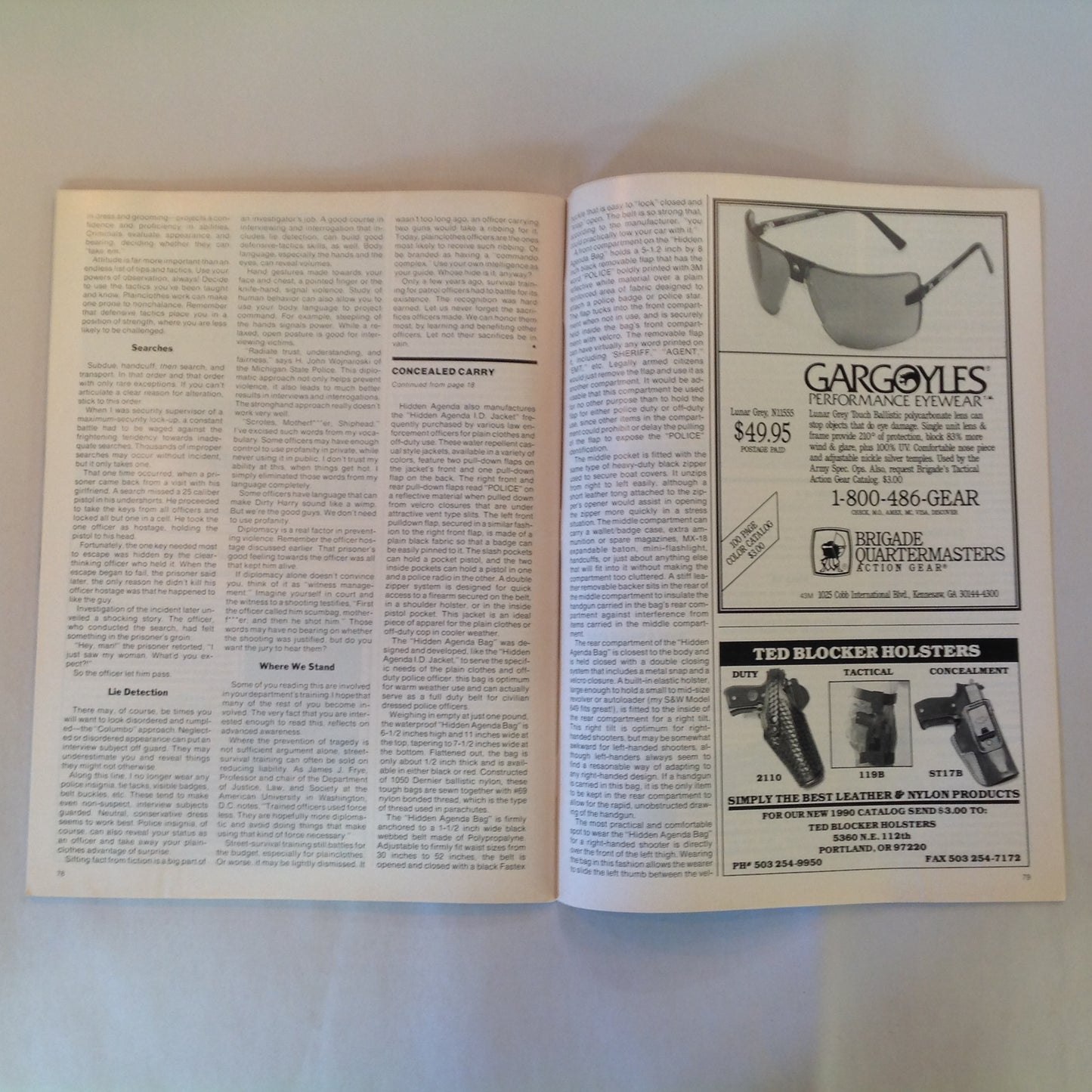Vintage Winter 1990 Guns & Weapons For Law Enforcement