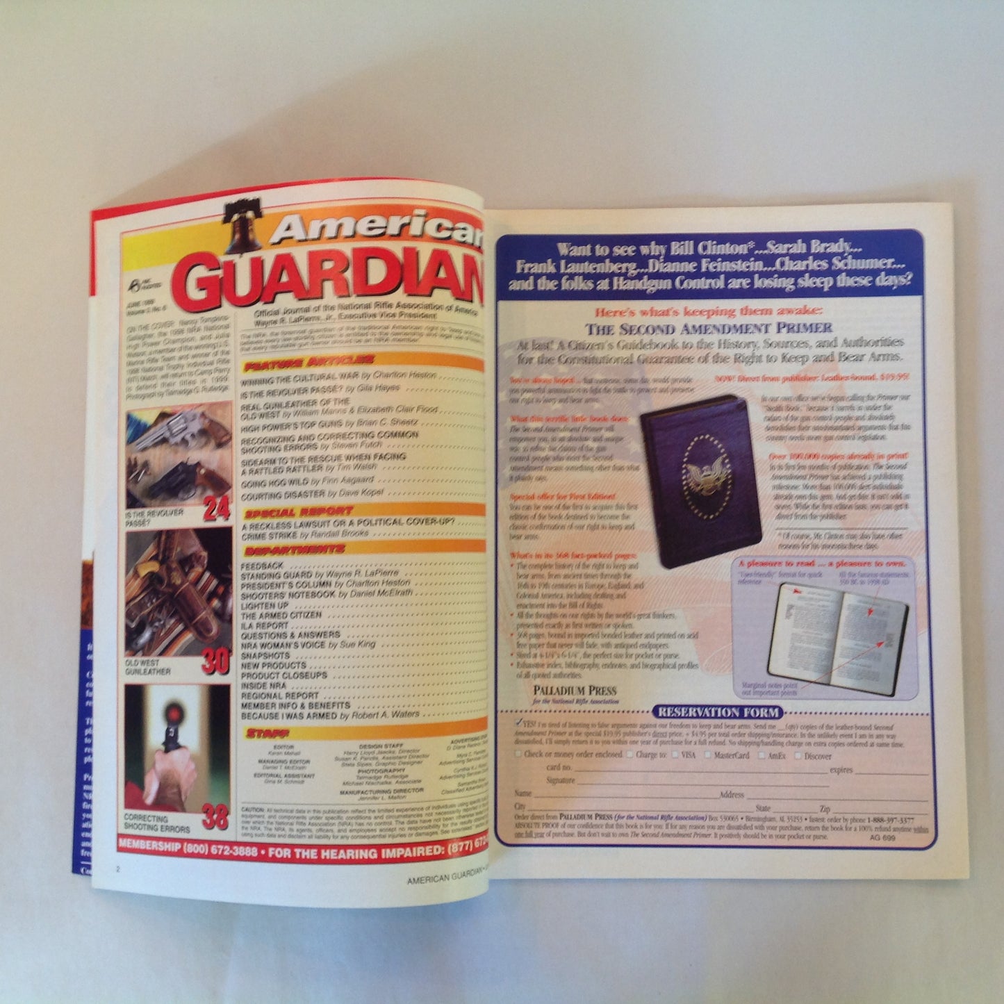 Vintage Jun 1999 American Guardian Magazine High Power Top Guns Shooting Errors Passe Revolver