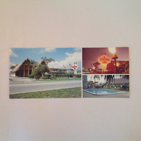 Vintage Souvenir Color Elongated Postcard Hawaiian Inn Boca Raton Florida