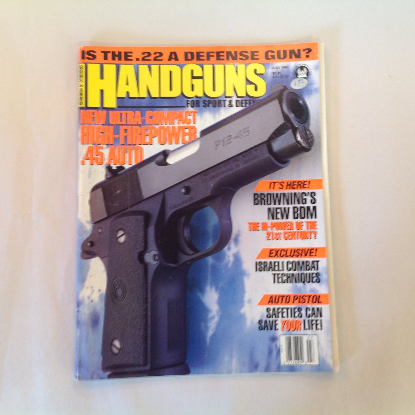 Vintage Jul 1992 Guns & Ammo Handguns For Sport & Defense
