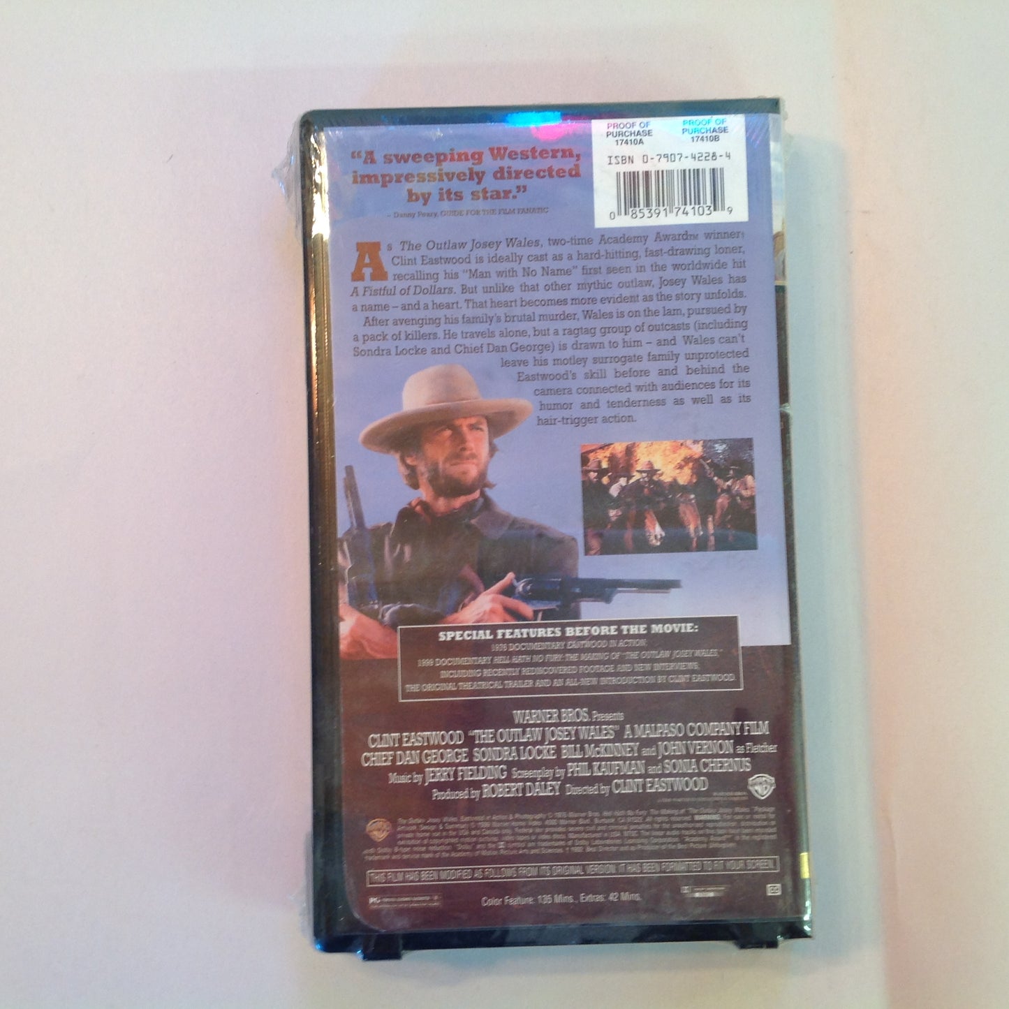 Vintage Sealed NOS 1999 VHS Cassette The Outlaw Josey Wales Clint Eastwood Warner Bros Special Edition