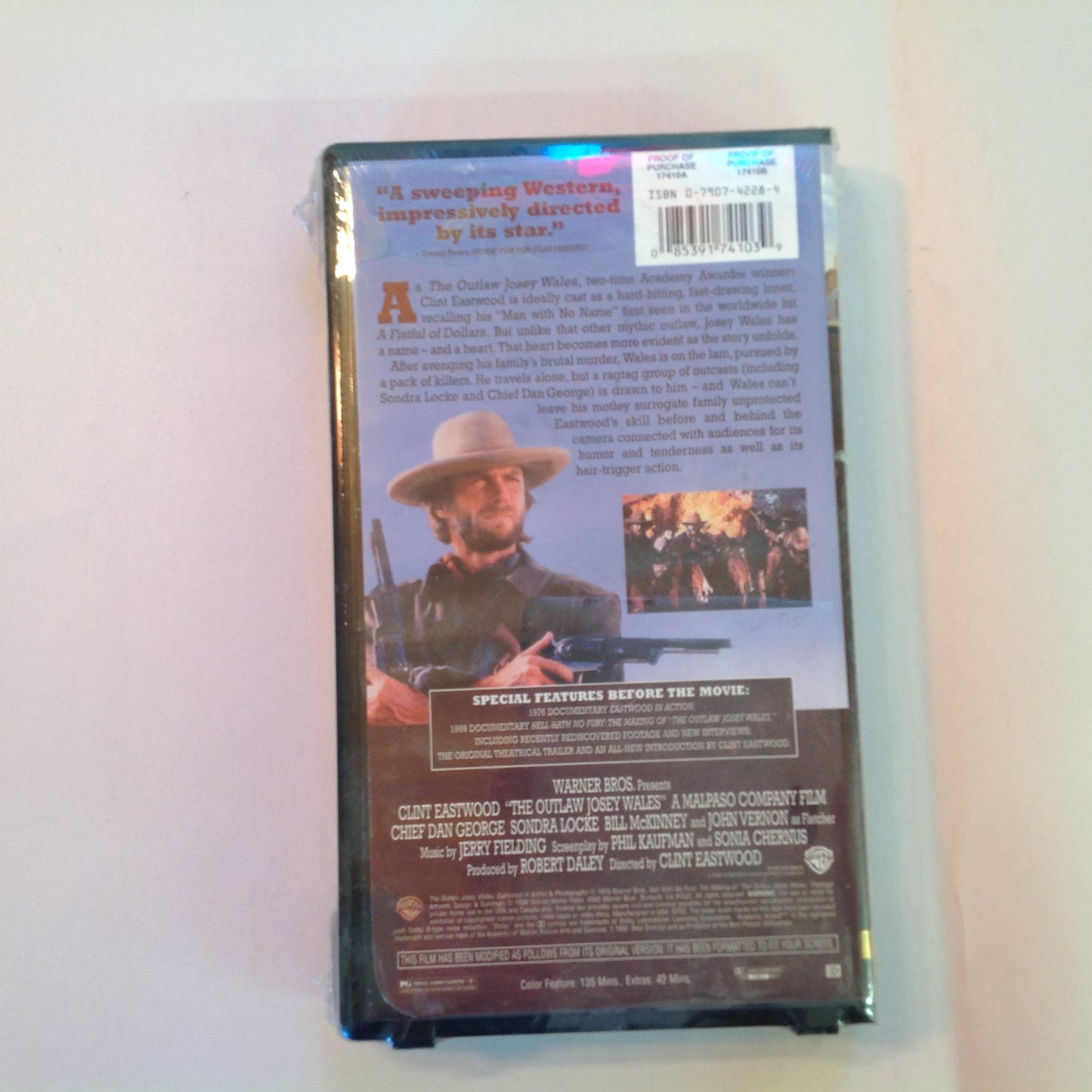 Vintage Sealed NOS 1999 VHS Cassette The Outlaw Josey Wales Clint Eastwood Warner Bros Special Edition