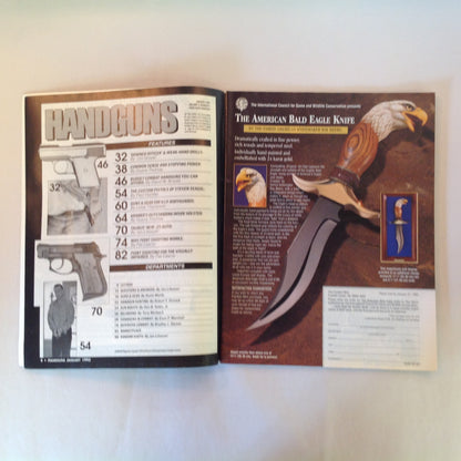 Vintage Jan 1995 Handguns Magazine Combat Handguns Wounded Shooter Drills