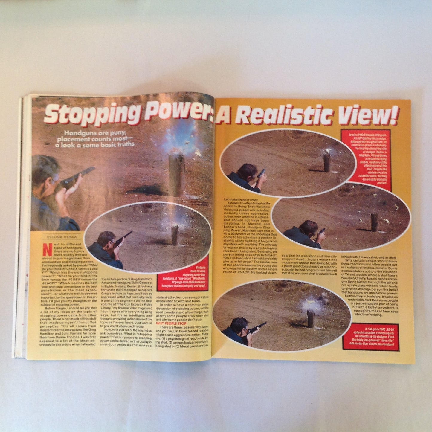 Vintage Jan 1995 Handguns Magazine Combat Handguns Wounded Shooter Drills