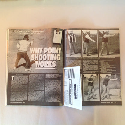 Vintage Jan 1995 Handguns Magazine Combat Handguns Wounded Shooter Drills
