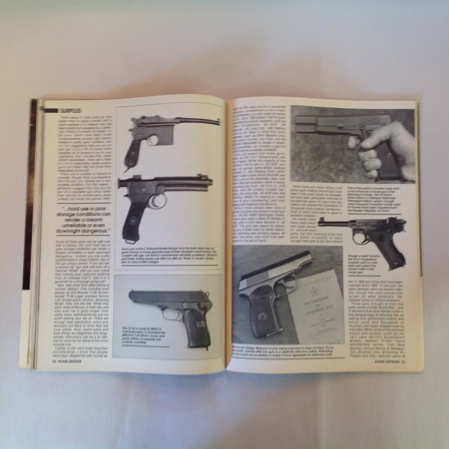 Vintage 1994 Guns & Ammo Magazine Handguns for Home Defense Experts Pick the Best
