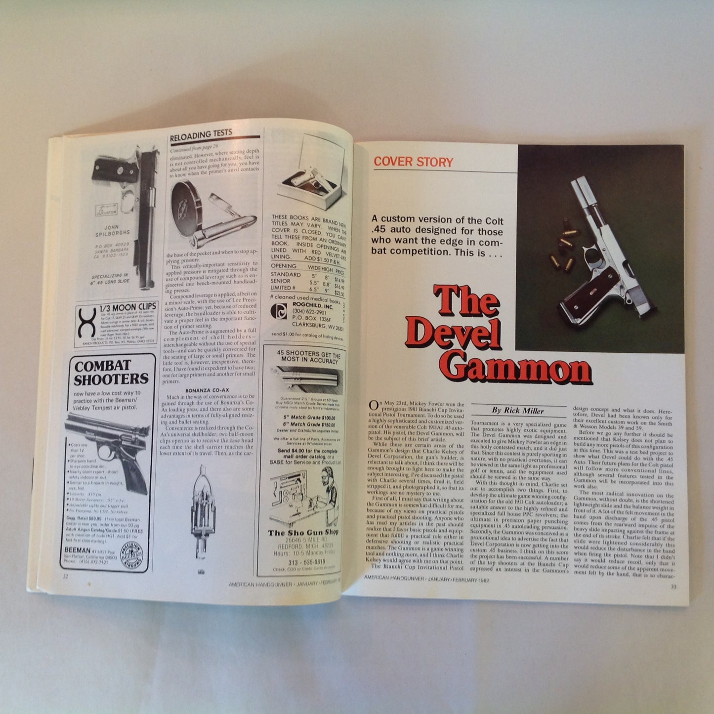 Vintage Jan/Feb 1982 American Handgunner Magazine Gammon by Devel Hank Williams Jr Customer Ruger
