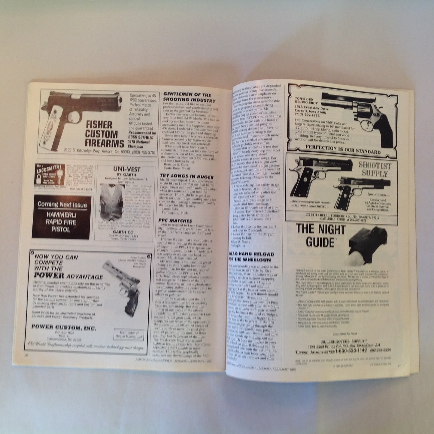 Vintage Jan/Feb 1982 American Handgunner Magazine Gammon by Devel Hank Williams Jr Customer Ruger