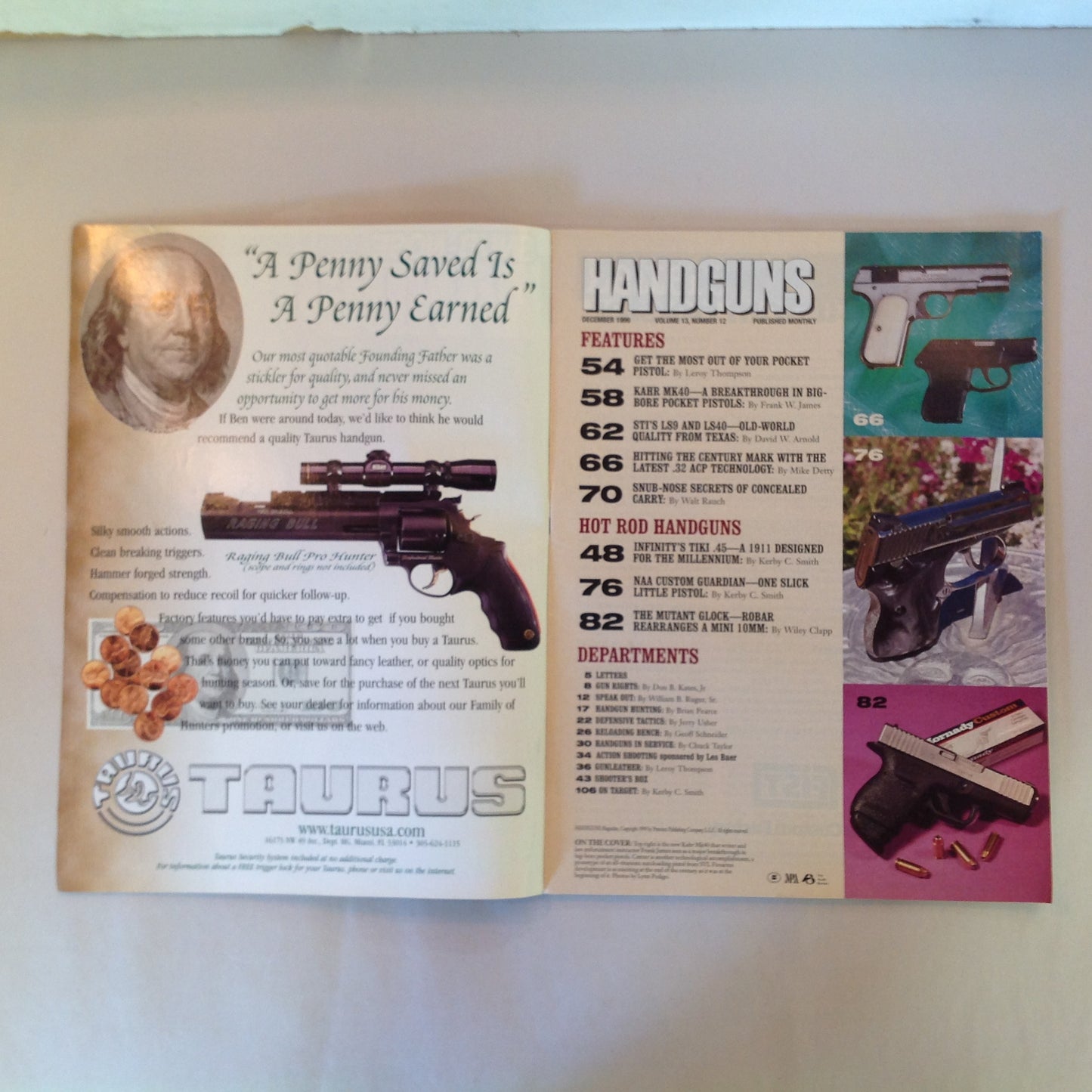 Vintage Dec 1999 Handguns Exclusive First Titanium Auto Radical Infinity .45