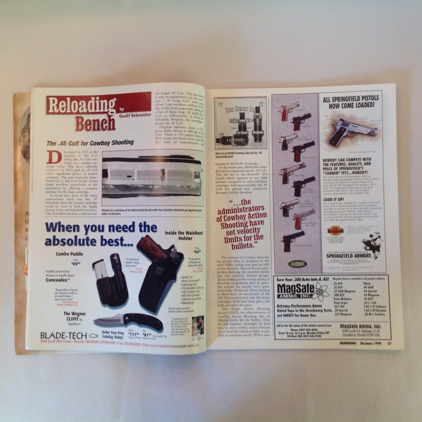 Vintage Dec 1999 Handguns Exclusive First Titanium Auto Radical Infinity .45