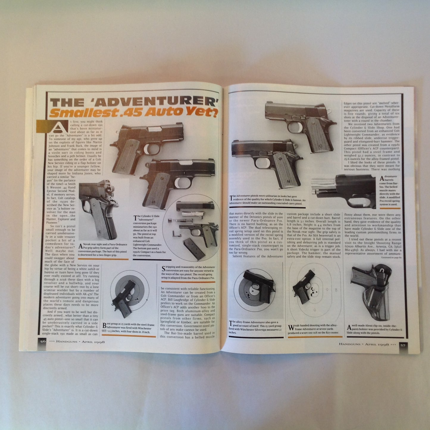 Vintage Apr 1998 Handguns Magazine Top Picks For Self-Defense Guardian .32 ACP