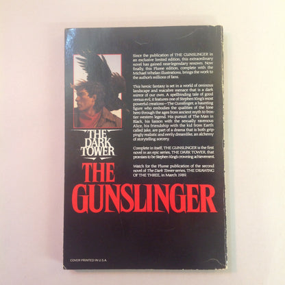 Vintage 1988 Trade Paperback The Dark Tower I: The Gunslinger Stephen King First Printing