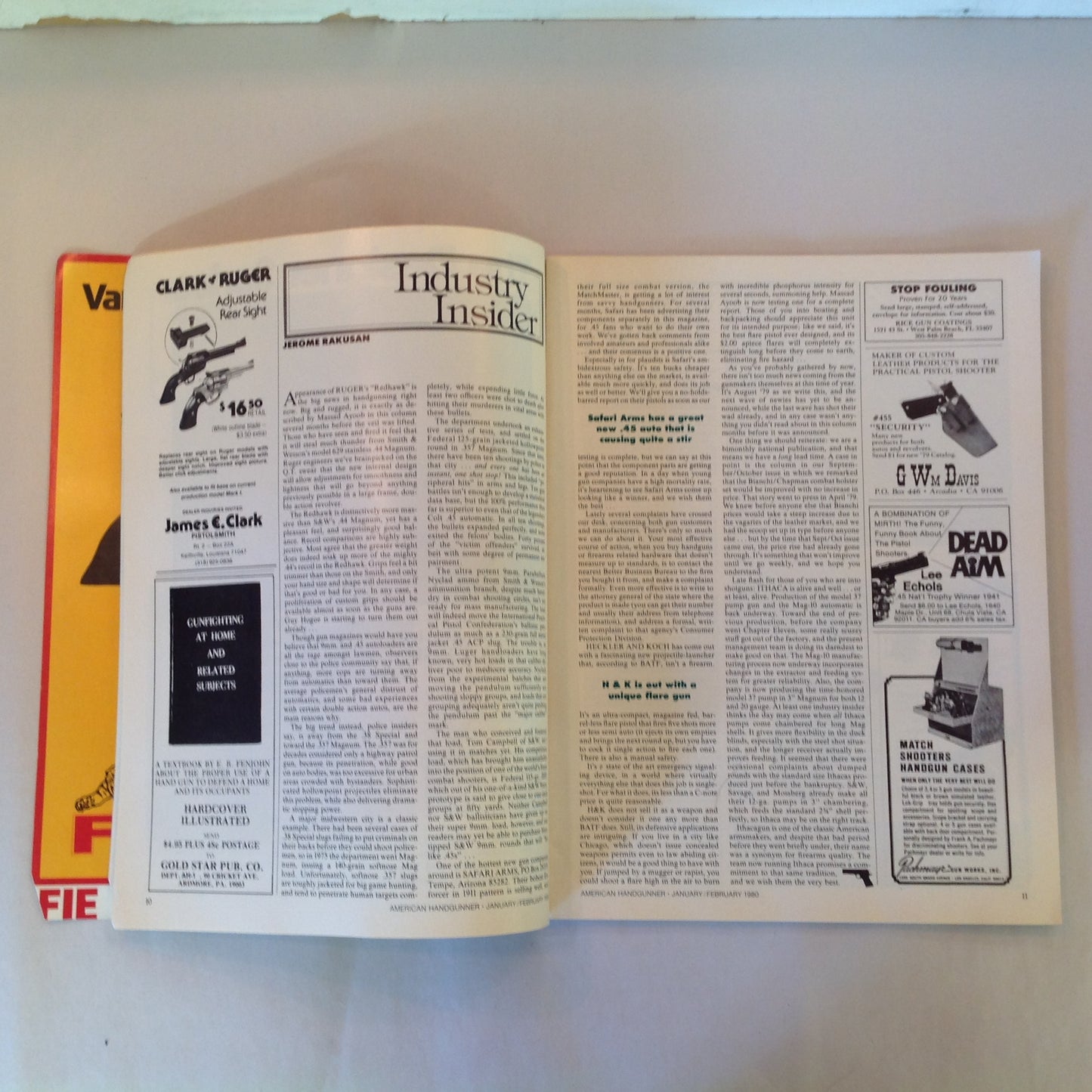 Vintage Jan/Feb 1980 The American Handgunner Magazine Ruger Redhawk .44 MAG DA 9mm Myth .223 Contender 1979 IPSC Nationals