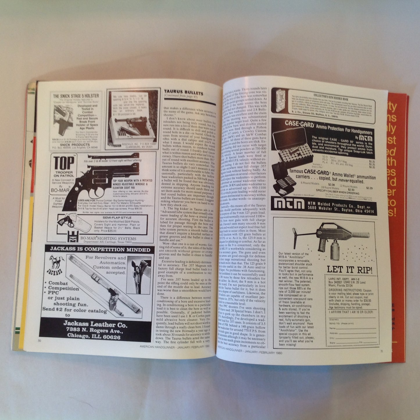 Vintage Jan/Feb 1980 The American Handgunner Magazine Ruger Redhawk .44 MAG DA 9mm Myth .223 Contender 1979 IPSC Nationals