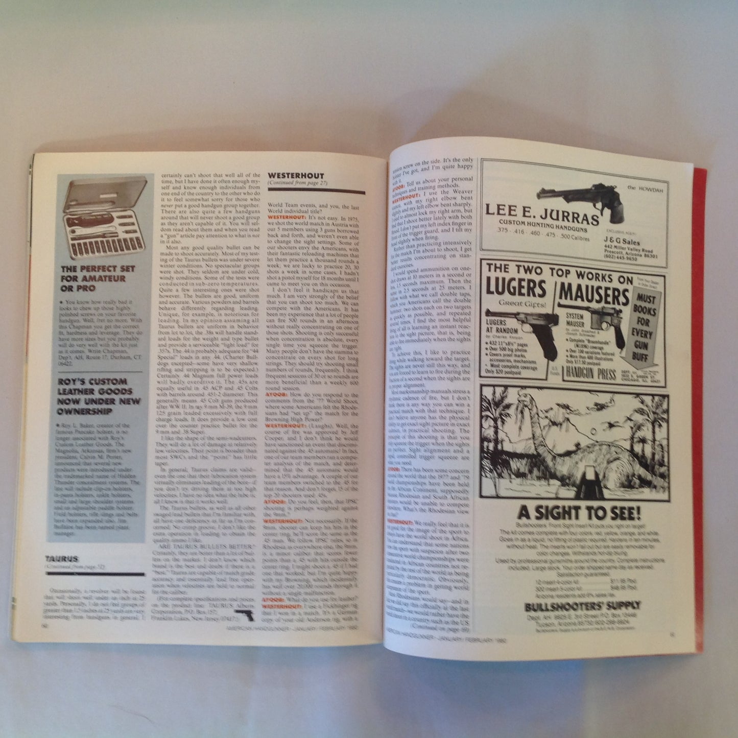 Vintage Jan/Feb 1980 The American Handgunner Magazine Ruger Redhawk .44 MAG DA 9mm Myth .223 Contender 1979 IPSC Nationals