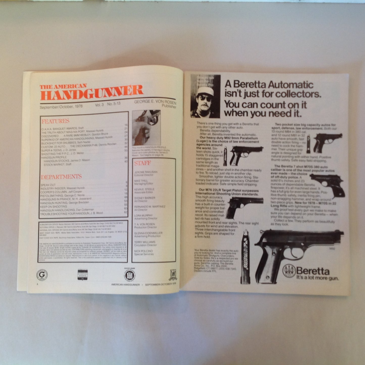 Vintage Sep/Oct The American Handgunner Handgun Stocks T/C Super 14's Mag-Na-Port