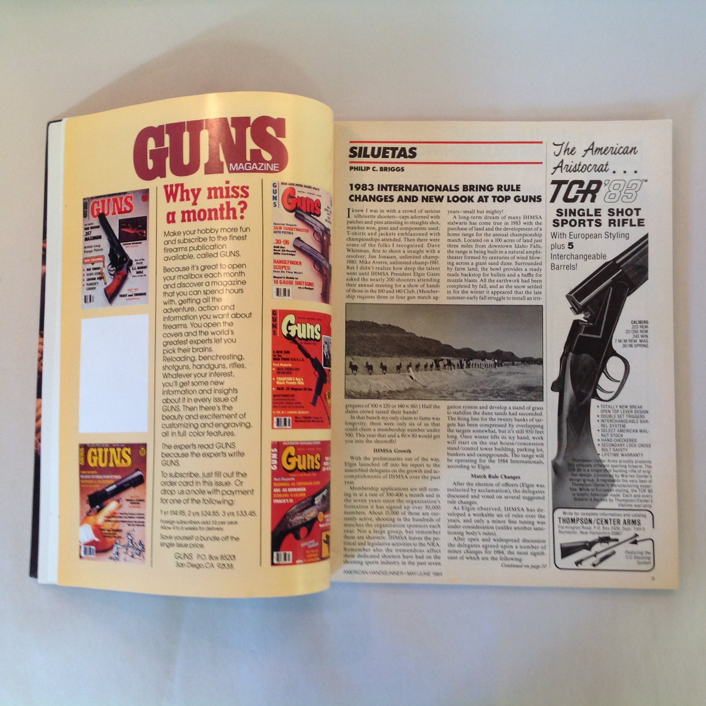 Vintage May/Jun 1984 American Handgunner Magazine IHMSA Matches Test Reports Stopping Power Revolver Vs African Game