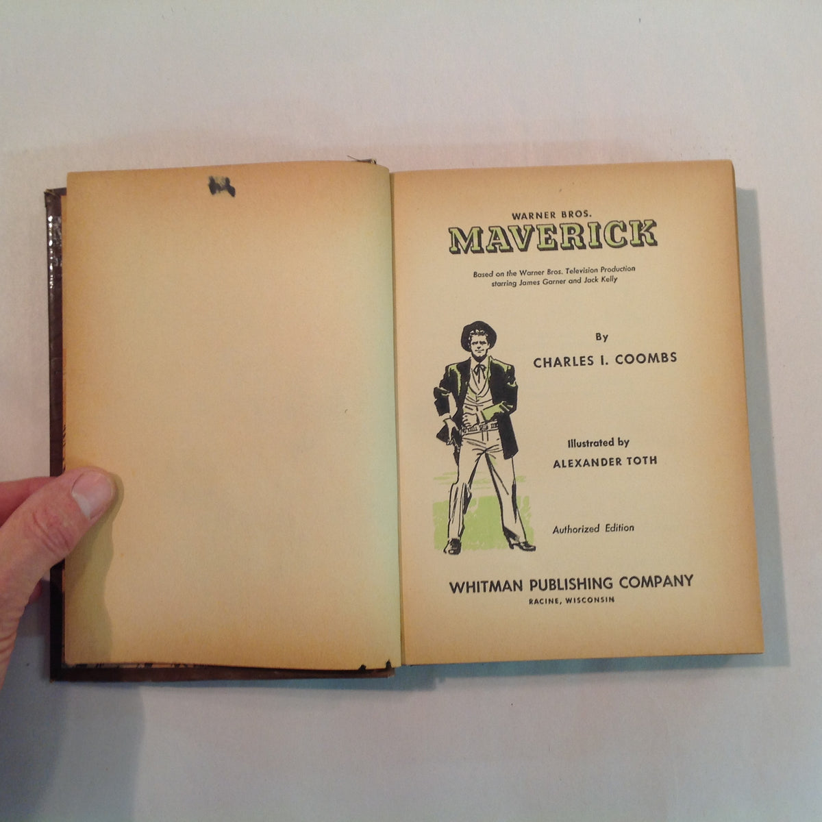 Vintage 1959 Hardcover Warner Bros Maverick Authorized Edition Charles Coombs Alexander Toth Illustrations