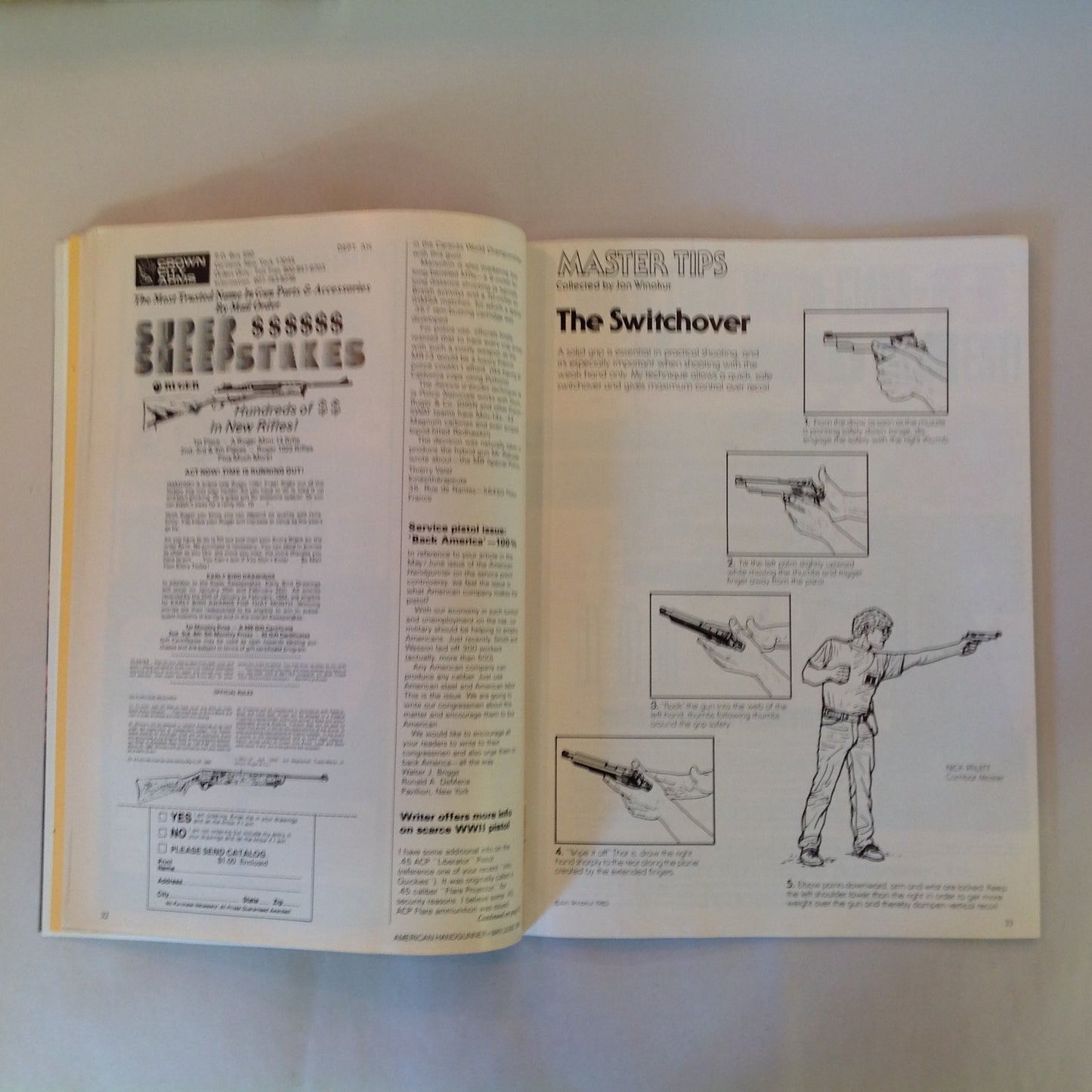 Vintage May/Jun 1984 American Handgunner Magazine IHMSA Matches Test Reports Stopping Power Revolver Vs African Game